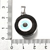 Flat Round 201 Stainless Steel Acrylic Pendants STAS-U036-01P-04-3