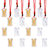 CHGCRAFT 16Pcs 2 Colors Gold Foil Rabbit Pendant Necklaces Set with Red Ropes NJEW-CA0001-08-1