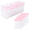 Rectangle Transparent ABS Plastic Jewelry Storage Boxes with Lid and PVC Bags CON-WH20001-17B-1