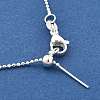 Adjustable Slider Brass Ball Chain Necklaces for Men Women NJEW-G160-13S-3