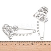Textured Heart 304 Stainless Steel Safety Pins Brooch Findings SA-CBA098D-15A-P05-3