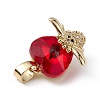 Real 18K Gold Plated Rack Plating Brass Micro Pave Clear Cubic Zirconia Pendants KK-C015-32G-13-2
