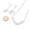 Natural Rose Quartz Chips Beaded Jewelry Set SJEW-JS01231-06-8