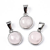 Natural Rose Quartz Pendants G-T131-19F-1