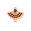 Alloy Rhinestone Fan Connector Charms PALLOY-R151-31G-02-1