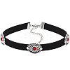 Bohemian Alloy & Resin Imitation Turquoise Oval Black Velvet Choker Necklaces NJEW-WH20004-13B-01-1