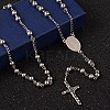 Non-Tarnish Crucifix Cross Stainless Steel Rosary Bead Necklaces LS-NJEW-O096-27-1