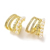 Brass Micro Pave Clear Cubic Zirconia Cuff Earrings EJEW-I305-07G-1
