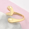Rack Plating Brass Hollow Teardrop Open Cuff Rings RJEW-D009-01G-3