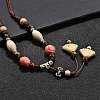 Ethnic Style Alloy & Porcelain Ceramic Beads Pendant Tassel Y Necklaces LS-NJEW-D308-03A-5