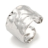 Non-Tarnish 304 Stainless Steel Hammered Open Cuff Ring X-RJEW-A043-08P-1
