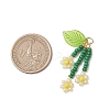 7Pcs Glass Seed Beaded Flower Pendants PALLOY-MZ01194-4