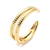 304 Stainless Steel Textured Open Cuff Ring for Women RJEW-C016-18G-1