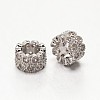 Brass Micro Pave Grade AAA Cubic Zirconia European Large Hole Beads LS-ZIRC-O010-05P-NR-1
