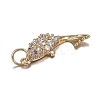 Brass Micro Clear Cubic Zirconia Pendants X-ZIRC-F120-044G-3