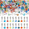 100Pcs 10 Colors Electroplate Transparent Glass Faceted Pumpkin European Dangle Charms PALLOY-TAC0232-1