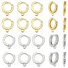 20Pcs 2 Colors Brass Huggie Hoop Earring Findings KK-DR0001-26-1