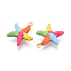 304 Stainless Steel Enamel Pendants STAS-T068-14B-2