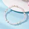 Natural Rose Quartz & Cultured Freshwater Pearl Beads Stretch Bracelets for Women BJEW-JB12734-01-1