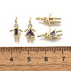 Brass Micro Pave Cubic Zirconia Pendants KK-D339-02G-06-3