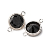 925 Streling Silver Pave Cubic Zirconia Birthstone Connector Charms STER-NH0001-80P-03-2
