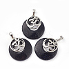 Synthetic Blue Goldstone Pendants KK-F751-L-A01-2
