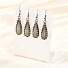 Brass Natural Mixed Stone Teardrop Dangle Earrings G-B149-15R-2