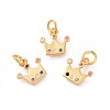 Brass Micro Pave Cubic Zirconia Charms ZIRC-F106-04G-1
