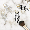 2 Pairs 2 Colors Dyed Natural Quartz Crystal Chips Tassel Earrings EJEW-FI0001-85-7