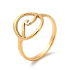 Ion Plating(IP) 201 Stainless Steel Sea Wave Finger Ring for Women RJEW-G266-28G-3