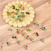 28Pcs 7 Colors Crackle Glass Pendants PALLOY-TAC0183-5