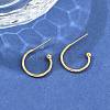 304 Stainless Steel C-shaped Hoop Circle Ball Stud Earrings LS-STAS-K204-04G-5