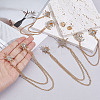 4Pcs 2 Styles Star Crystal Rhinestone Hanging Chain Brooch JEWB-ME0001-28KCG-3