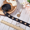 4 Yards Cotton Ribbons with Golden Tone Eyelet Rings OCOR-GF0002-89-3