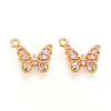 Brass Micro Pave Cubic Zirconia Charms KK-N262-112C-G-1