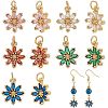 10Pcs 5 Colors Rack Plating Brass Micro Pave Cubic Zirconia Charms ZIRC-HY0001-03-1