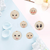 120Pca 6 Styles Printed Wood European Beads WOOD-AR0001-39-5