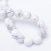 Round Natural Howlite Bead Strands G-R345-8mm-18-3