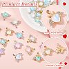 40Pcs 2 Colors UV Plating Alloy Mixed Color Glass Rhinestone Pendants FIND-PH0021-94-4