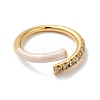 Rack Plating Brass Cubic Zirconia Open Cuff Rings for Women RJEW-S407-04F-2