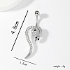 Stylish Snake Stainless Steel Micro Pave Clear Cubic Zirconia Navel Rings UK0800-6