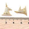 Rack Plating Brass Micro Pave Clear Grade AAA Cubic Zirconia Pendants KK-M280-06G-3
