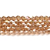 Transparent Electroplate Glass Beads Strands EGLA-A039-T6mm-B18-1