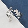 304 Stainless Steel Open Cuff Rings for Women RJEW-A079-12D-P-1