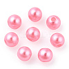 Spray Painted ABS Plastic Imitation Pearl Beads OACR-T015-05B-16-3