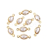 Brass Clear Cubic Zirconia Connector Charms KK-T070-09C-1