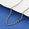 Tarnish Resistant 304 Stainless Steel Rolo Chain Necklaces NJEW-L136-07P-1