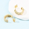 Brass Micro Pave Cubic Zirconia C-Shaped Stud Earrings EJEW-B153-11G-3