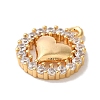 Brass Micro Pave Clear Cubic Zirconia Pendants KK-M294-13G-2