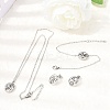 304 Stainless Steel Oval Pendant Necklaces & Bracelets & Stud Earrings Sets SJEW-P008-02P-1